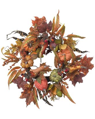 Nearly Natural 24In. Pumpkin & Berry Wreath