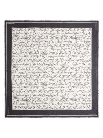 Karl Lagerfeld K/Essential Scribble scarf - Black