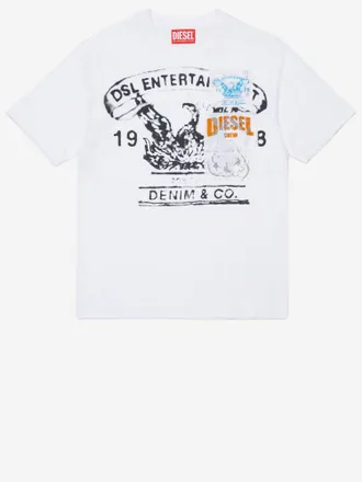 Diesel Logo Print Cotton T-Shirt - White