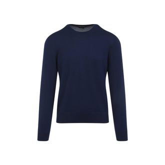 Tom Ford Crew Neck Blue Wool Sweater
