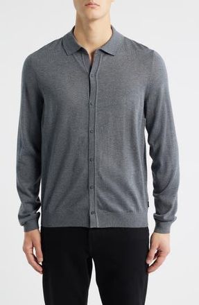BOSS Helbert Wool Cardigan in Medium Grey at Nordstrom Rack, Size X-Large