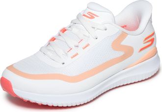 Skechers Womens Flight Slip-in Spikeless Golf Shoe Sneaker, White Coral, 3.5 UK