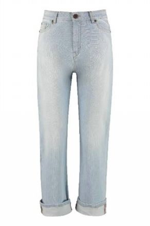 Max Mara Womens Olea Tailored Denim Jeans In Light Indigo