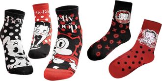 Generic Betty Novelty Womens Socks, Pack of 5, Black/Red, UK Adult 4-8