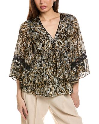 Kobi Halperin Ele Print Peasant Blouse