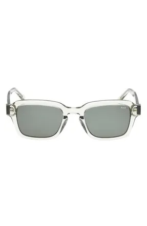 Abercrombie & Fitch 51mm Round Sunglasses in Shiny Dark Green/green at Nordstrom