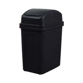 OEM Papelera De Pl&aacute;stico Con Tapa Abatible, 18 Litros, Compacta, Para Cocina, Ba&ntilde;o U Oficina