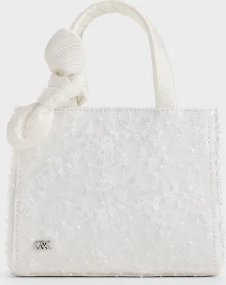 Charles & Keith Albany Embroidered-Mesh Beaded Mini Bag