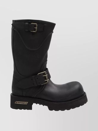 Balenciaga Venom mid-calf leather boots rubber sole