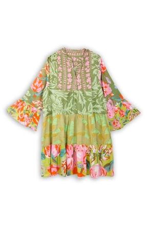 Saachi Patchwork Cotton Tunic in Green at Nordstrom Rack