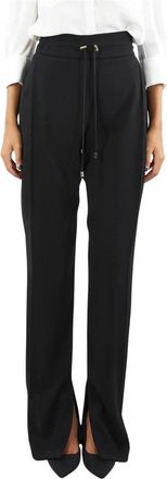 Elisabetta Franchi Zwarte Broek 110 - Dames - Wijde Broeken - Zwart - XS - Broeken