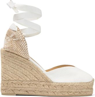 Castaner Chiara Espadrille - Dames - Sleehakken - Wit - 41 EU - Katoen - Schoenen