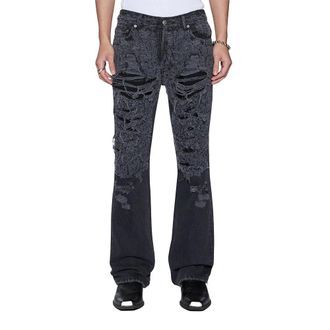 Ksubi Wide Jeans, male, Gray, Size: W28 Bronko Asher Trashed