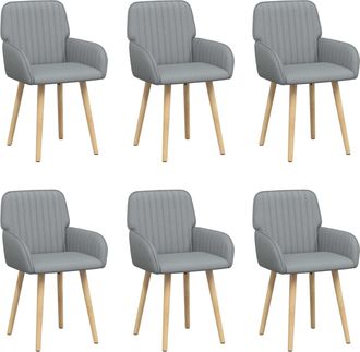 vidaXL Sillas De Comedor 6 Uds. Tela Gris Claro 56,5 X 50 X 87,5 Cm Vidaxl