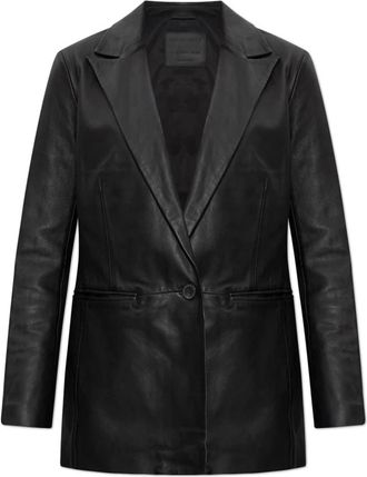 AllSaints Leren blazer - Dames - Blazers - Zwart - XL - Leer - Jassen