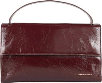 Alexander Smith Tassen, Dames, Rood, ONE Size, Leer, Holly schoudertas met bordeaux patentleren schouderband