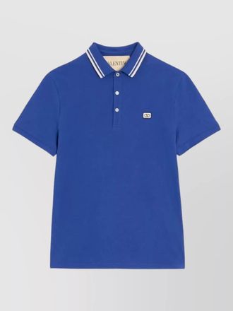 Valentino Garavani cotton piqu&eacute; polo shirt vlogo patch