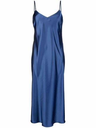Blanca Vita Abito con finiture satinate - Blu