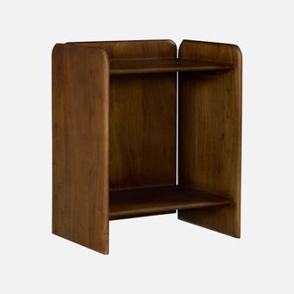 Sweeek Mesita De Noche Ex&oacute;tica De Madera De Acacia 2 Niveles