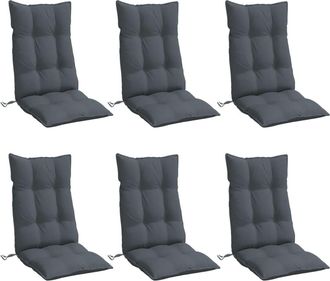 vidaXL Cojines De Silla Respaldo Alto 6 Uds Tela Oxford Gris Antracita Vidaxl