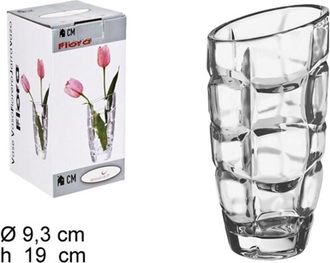 Trade Shop Trade Shop - Vaso Flora 19cm Diametro 9,3 Cristallo Trasparente Vetro Portafiori Portapianta