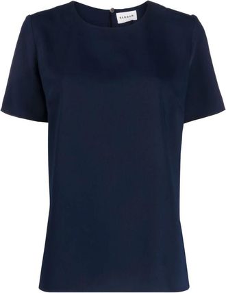 P.A.R.O.S.H. Korte Mouwen Cady Blouse - Dames - Blouses - Blauw - L - Overhemden