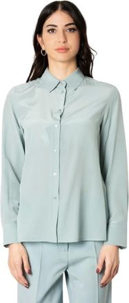 Max Mara Shirts, female, Green, Size: XS Silk Shirt in Anise Color