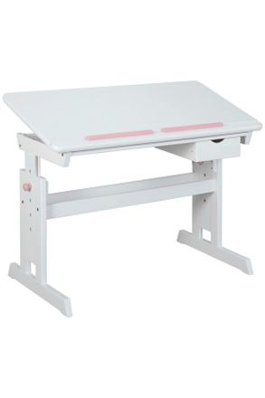 MID.YOU Mid.you Jugendschreibtisch, Blau, Rosa, Wei&szlig;, Holzwerkstoff, Kiefer, massiv, 1 Schublade(n) Schubladen, rechteckig, C-Form, 55x63-96x109 cm, B&uuml;rom&ouml;bel