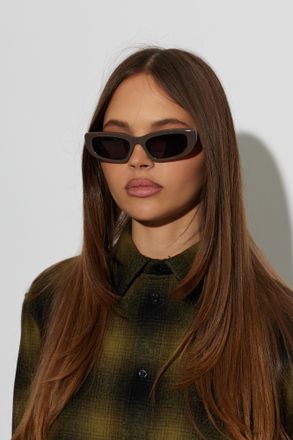 Balenciaga Rectangular Full-Rim Sunglasses, Unisex, Brown