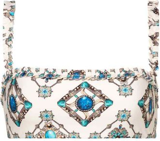 Agua Bendita Olmo Platero bikini top - women - Elastane/Recycled Polyester - M - White