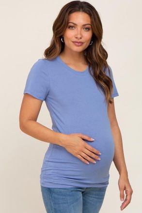 Pinkblush Basic Crew Neck Tee in Blue at Nordstrom, Size X-Large