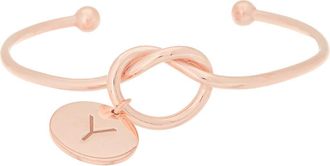 Meshmerise Love Knot Initial Bracelet in Rose-Y at Nordstrom Rack