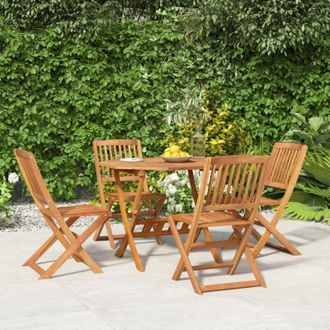 vidaXL vidaXL Set da Pranzo per Giardino 5 pz in Legno Massello di Acacia