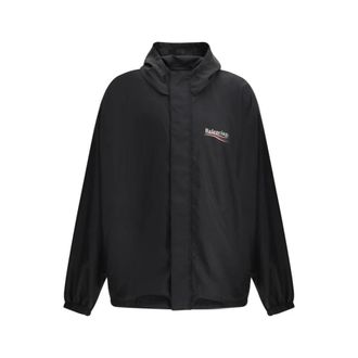 Balenciaga Jassen, Heren, Zwart, S, Polyester, Waterdichte Jas