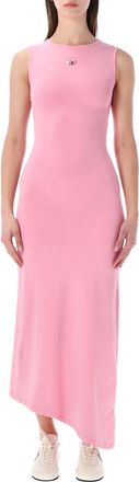 Marine Serre Pink Round Neck Midi Dress