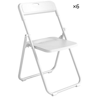 HOMCOM Sillas plegables 48.5x47x75 cm blanco