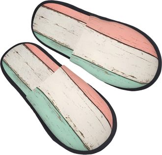 Generic Home Slippers Hardwood Pattern Fuzzy Slippers Flat Non Slip House Shoes For Party Women Bathroom M