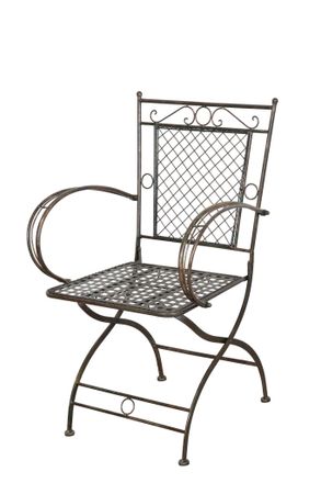 Biscottini International Biscottini - Silla/butaca De Hierro Forjado Con Apoyabrazos Y Con Acabado Oxidado Envejecido 60x51x96 Cm