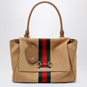 Gucci Medium Paparazzo handbag in sand-coloured suede