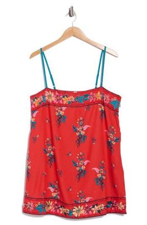 Free People Bali Embroidery Border Floral Minidress in Red Combo at Nordstrom Rack, Size X-Large