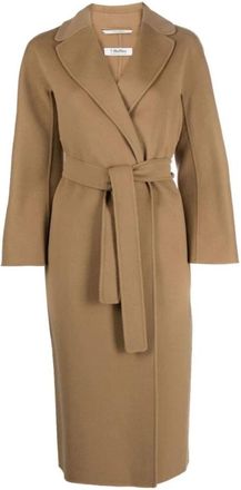 Max Mara Bruine Wollen Jas Met Riem - Dames - Jas met riem - Bruin - XS - Wol - Jassen