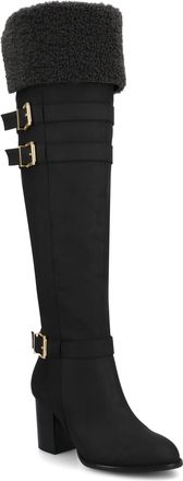 Journee Collection Womens Alyza Over-the-Knee Sherpa Boots