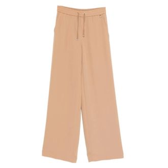 Herno drawstring-fastening trousers - female - Herno - Wide Trousers - Beige - 2XL - Trousers