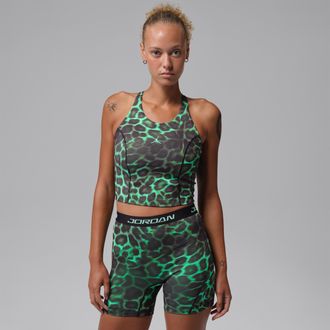Nike Jordan Womens Jordan Sport Dri-FIT Printed Top in Green | IF3487-342