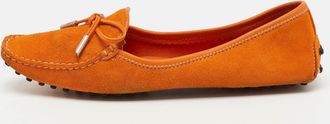 Tod's Tods Orange Suede Bow Slip On Loafers