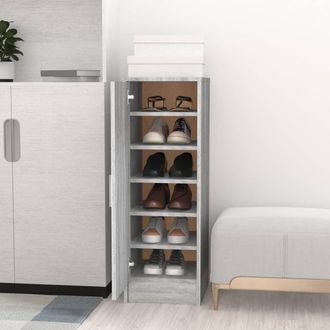 vidaXL Vidaxl - Zapatero De Madera Contrachapada Gris Sonoma 32x35x92 Cm