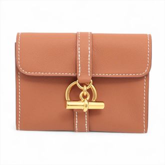 Herm&egrave;s Brown Leather Coin Purse/Coin Case (Pre-Owned)