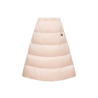 Moncler Moncler Reversible Wool Twill Padded Midi Skirt, Women, Pink, Size: 38