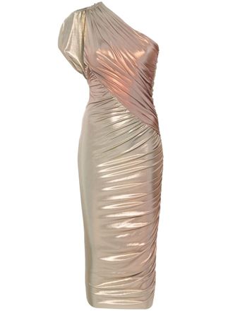 Rick Owens Amira asymmetric midi dress - Metallic