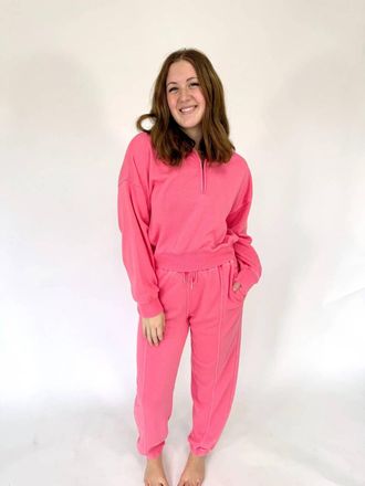 HYFVE Cozy Matching Sweatshirt And Pants Lounge Set In Pink